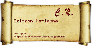 Czitron Marianna névjegykártya